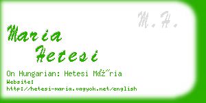 maria hetesi business card